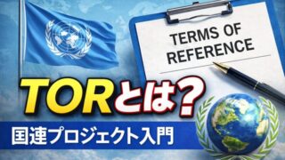 TORとは？国連プロジェクト入門を解説するサムネイル画像（Terms of Referenceの基本）